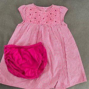 Gymboree Pink gingham lady bug dress with matching bloomers 18-24 months EUC
